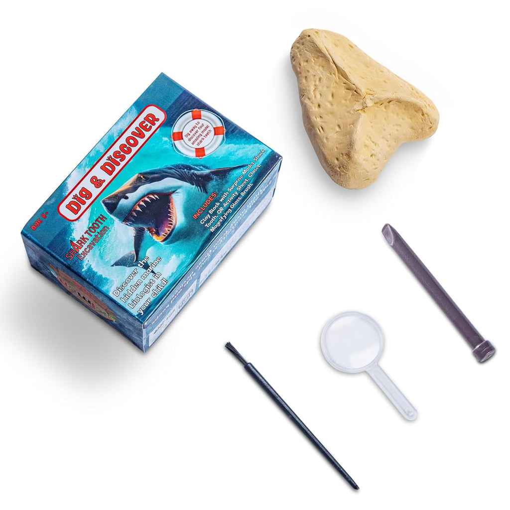 Dig & Discover Excavation of Moon, Mars and Shark with Glow-in-Dark Surprise Fun & Education Toys for Kids | Space-Themed Activity Toy Kit Set for Boys and Girls. Box Kits Combo 1