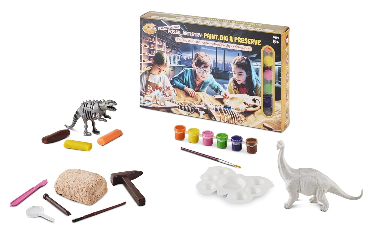 Fossil Artistry - Brachiosaurus - Paint, Dig and Preserve Dinosaur Activity Set, Educational STEM Toy, Ages 5+