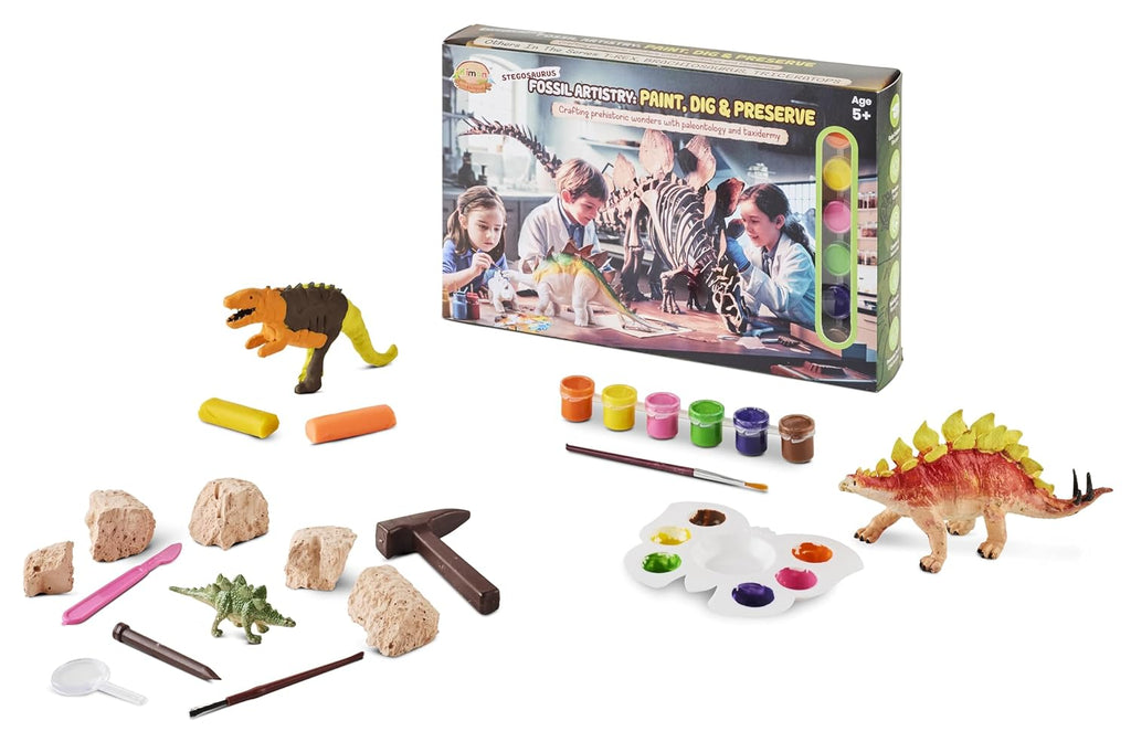 Fossil Artistry - Stegosaurus - Paint, Dig and Preserve Dinosaur Kit, Educational Science Activity Set for Ages 5+, Stegosaurus Model