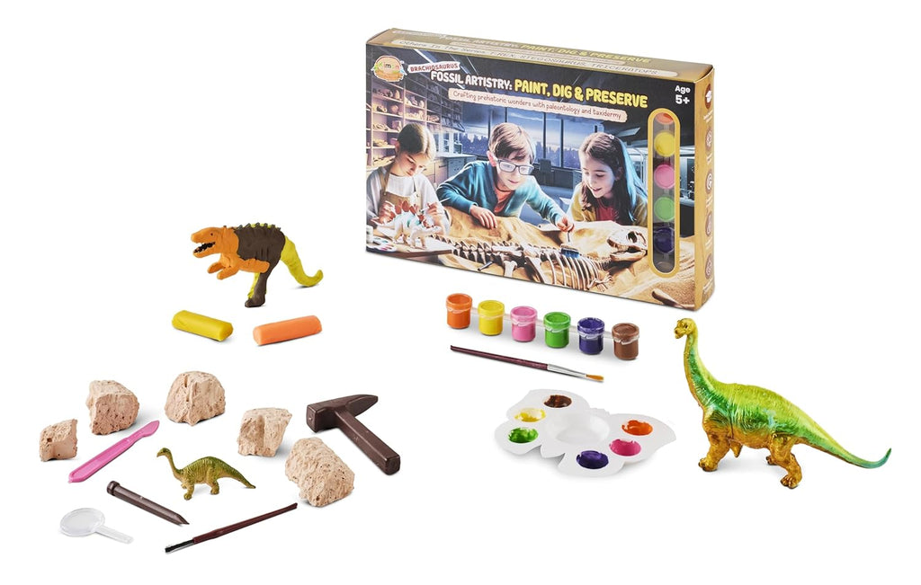 Fossil Artistry - Brachiosaurus - Paint, Dig and Preserve Dinosaur Activity Set, Educational STEM Toy, Ages 5+