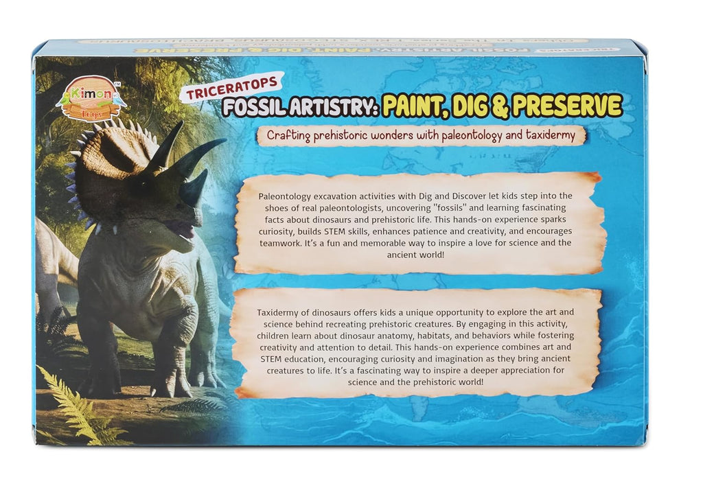 Fossil Artistry - Triceratops - Paint, Dig and Preserve Kit, Dinosaur Science Activity Set for Ages 5+