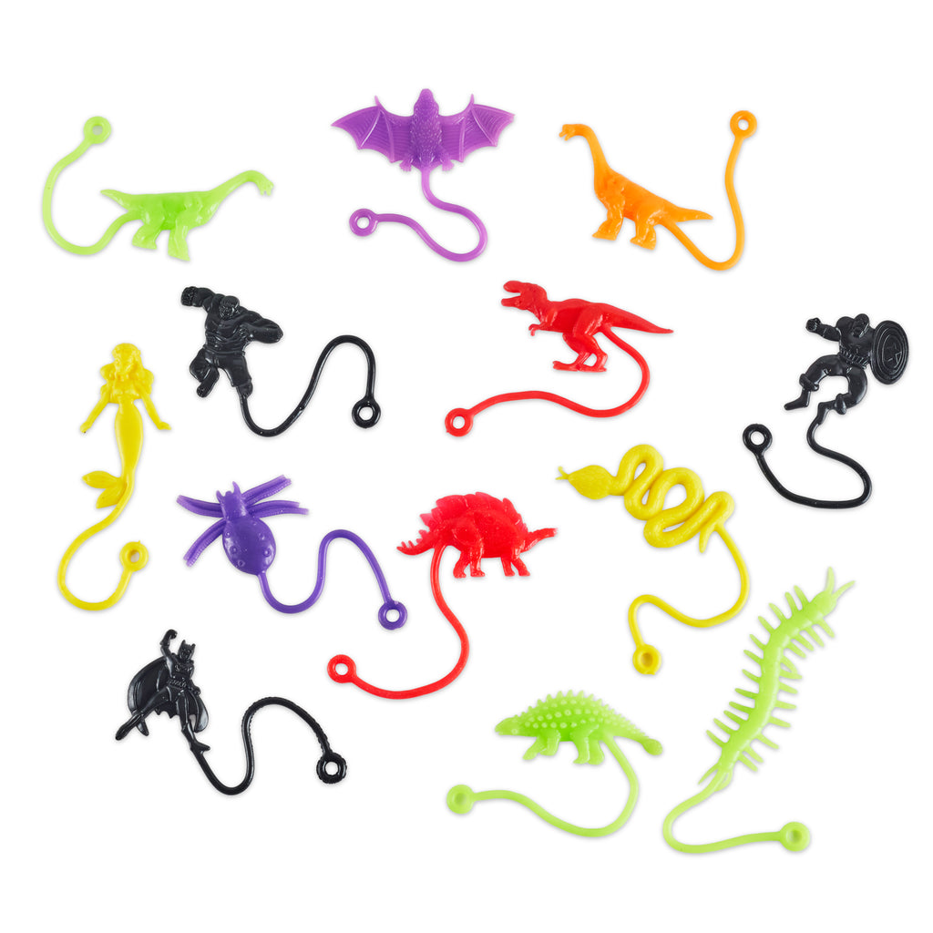 Whacky Wonders Pack of 4 Jumbo Sticky Toy for Kids | Stretchy Sticky Figures with Dinosaurs, Lizards, Spiders & More | Sensory Fidget Toy | Party Favour | Ages 5+ (4 Pack, Assorted)
