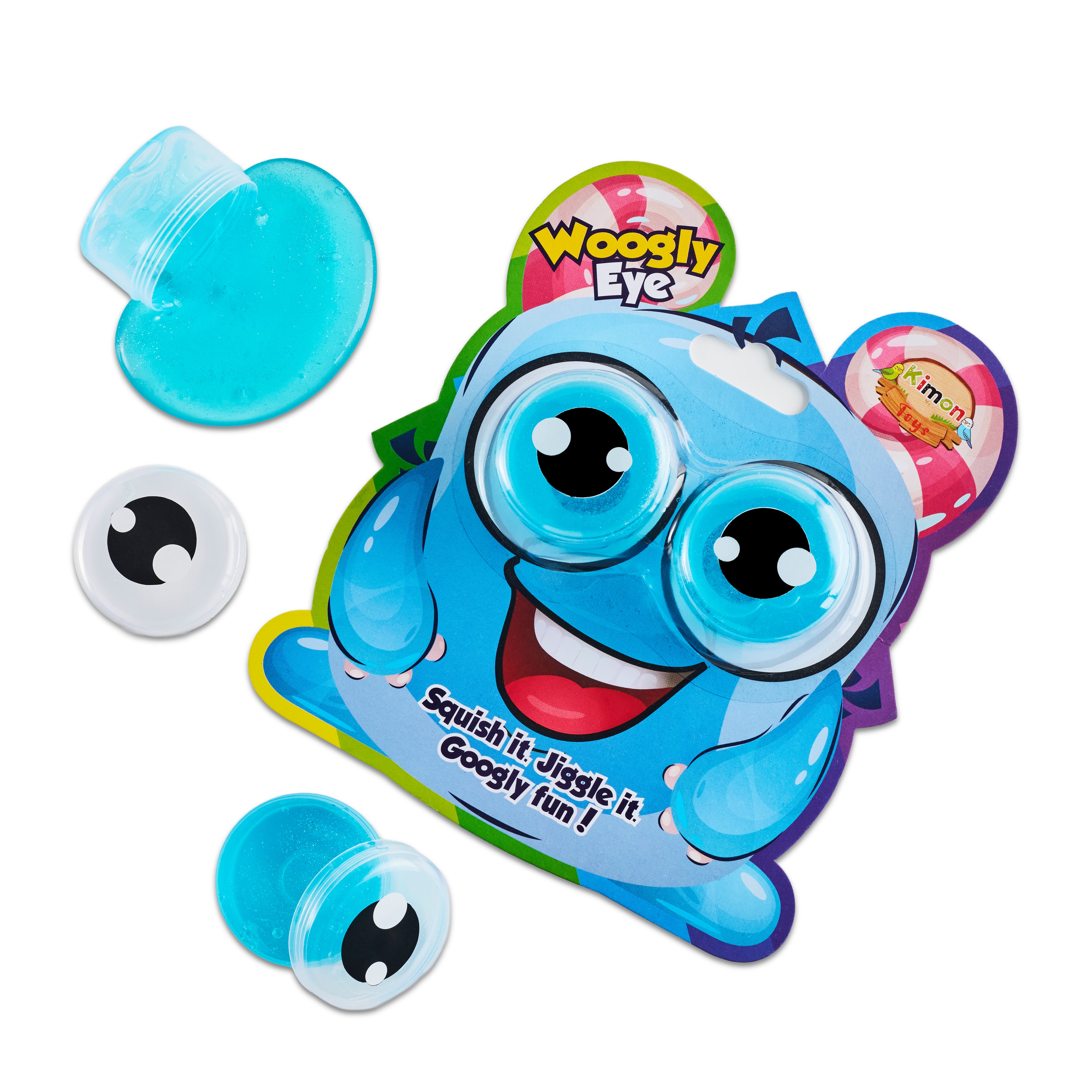 Woogly Eye Sticky Slime Toy for Kids | Squishy Jiggly Googly Eye Sensory | Squish it, Jiggle it, Googly Fun! | Stress Relief Fidget | Ages 5+ | Set of 4 (Assorted Colours)