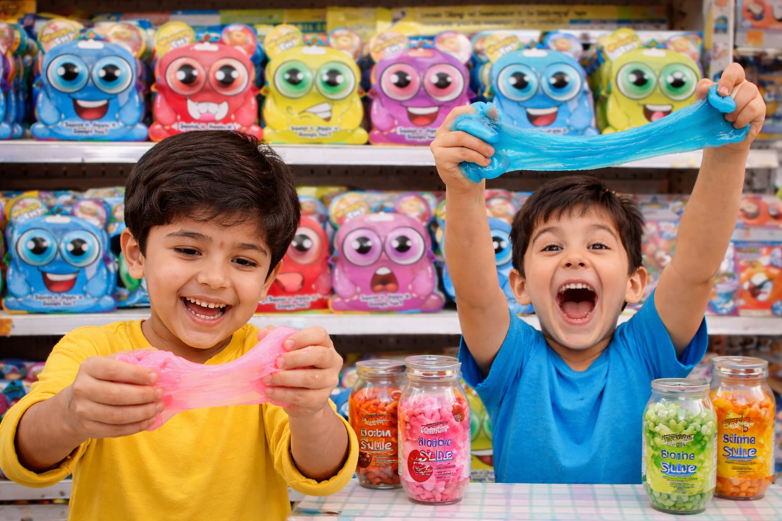 Whacky Wonders Slime Can Toy for Kids | Set of 8 | 4 Bobba Slime + 4 Soda | Squishy Stretchy with Beads & Collectible Mystery Mini Figures | Surprise Can | Ages 6+ (8 Cans)