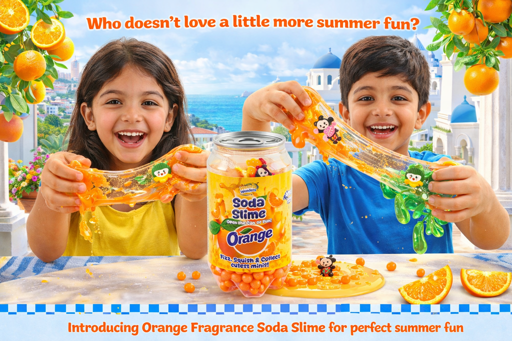 Whacky Wonders Lemon Soda Slime for Kids | Squishy Stretchy with Soda Beads & Collectible Mystery Mini Figures | Surprise Slime Can Toy | Stress Relief Sensory Play | Ages 6+ (1 Can)