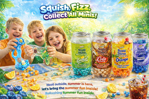 4 Soda Slime for Kids | Squishy Stretchy with Soda Beads & Collectible Mystery | Surprise Slime Can Toy | Stress Relief Sensory Play | Cola, Orange, Lemon & Blueberry | Ages 6+ (4 Can)